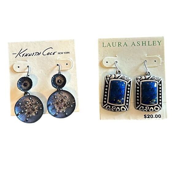 NEW 2 Pair Kenneth Cole and Laura Ashley Earrings Sets - Picture 1 of 6